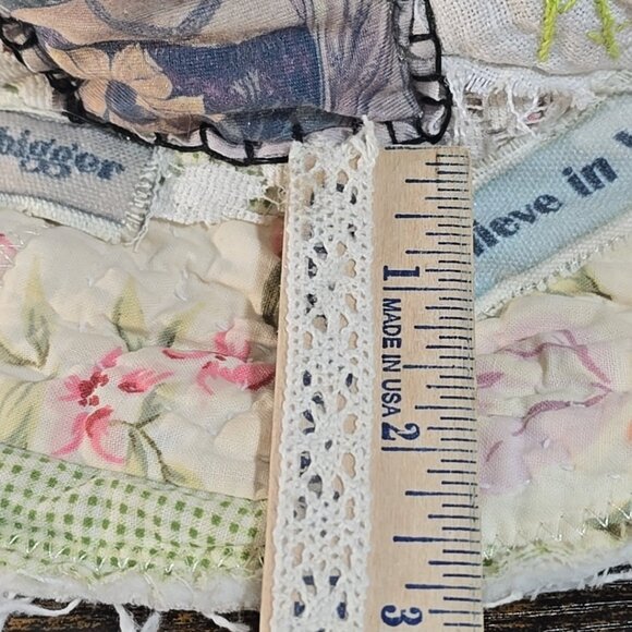 OOAK Magnolia Boho Quilt Top Hat Indie Upcycled Frida Bird Vtg Cat Adjusts L-S - Picture 14 of 14